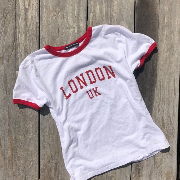 Rare Brandy Melville London UK Red Ringer Tee - Picture 2 of 4